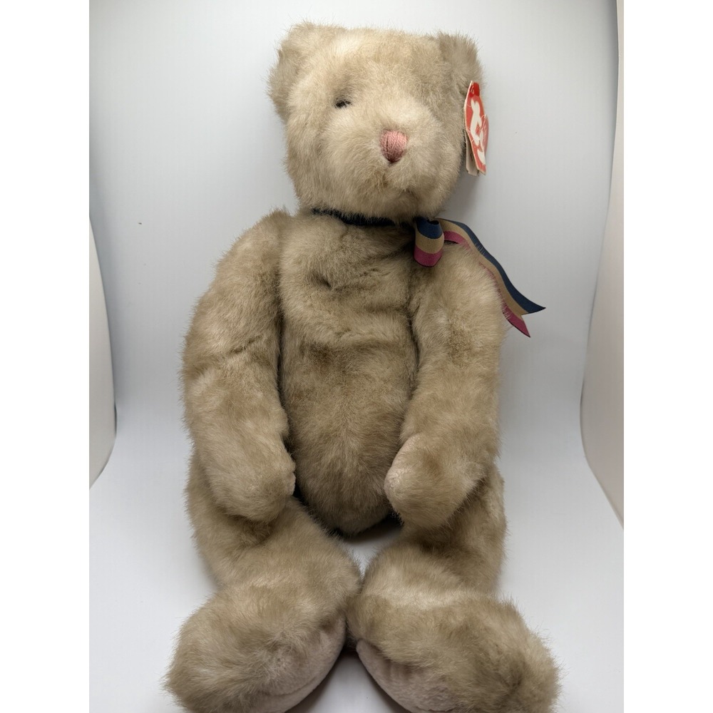 Vintage TY Large 18" Plush Spice Beanie Teddy Bear w Movable Head Tags 1995